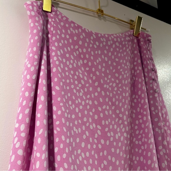 Hobbs London gabrielle pink spotted printed midi skirt - Picture 10 of 11